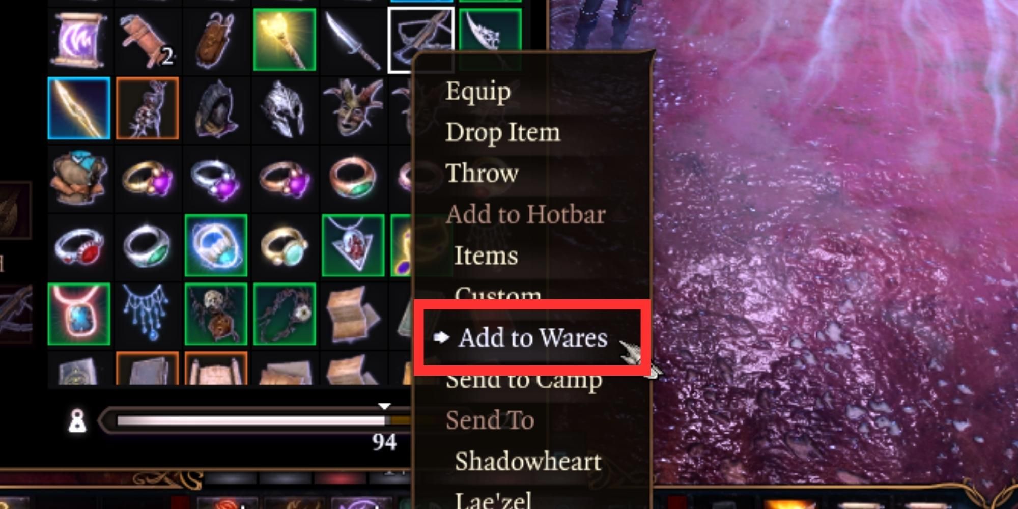BG3 Add to Wares: Quick Tip! (Fast Inventory Sorting)